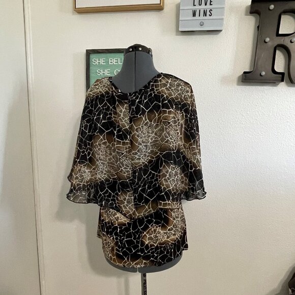 Black and Brown Blouse - Picture 3 of 3